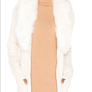 Long faux fur sweater jacket